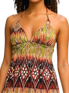 Bongo Halter Multi Color Halter Knit Shirt Size Small New